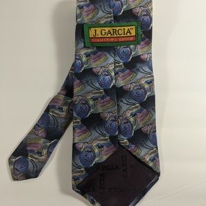 J. Garcia Pink, Blue and Yellow Art Deco Tie